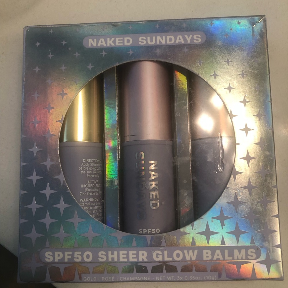Naked Sundays SPF50 Radiant Sheer Glow Balms - Gold, Rose, and Espresso Marinti